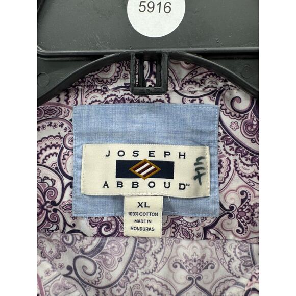 Joseph Abbound Men's Purple Paisley Print Long Sleeve Button-Up Shirt Size XL - Picture 3 of 4